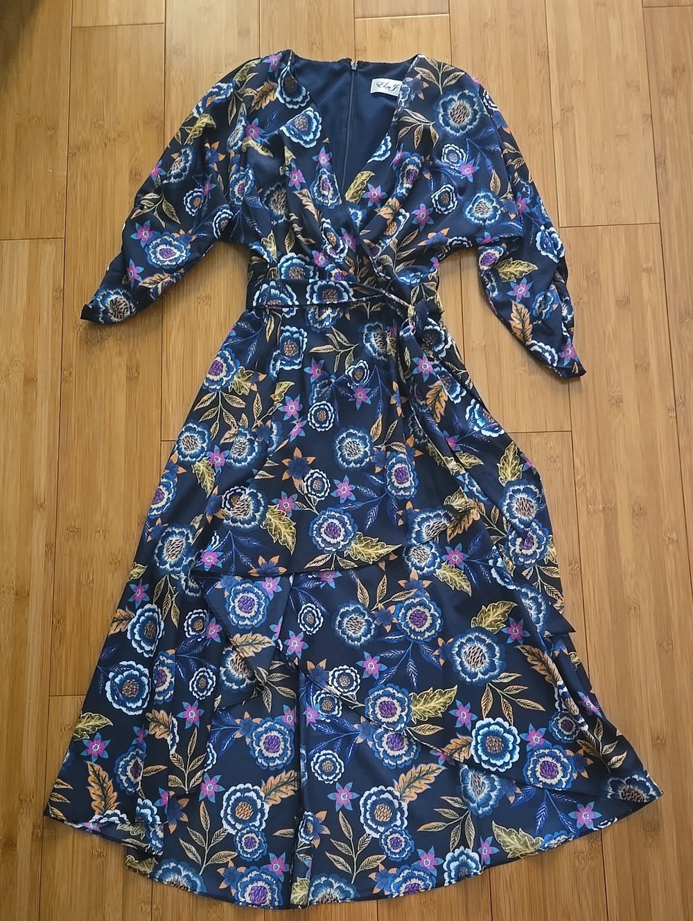 Eliza J Floral Midi Wrap Dress - 0